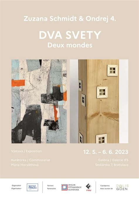 Abstraktný obraz Zuzany Schmidt s farebnými akcentmi a náznakmi textu.