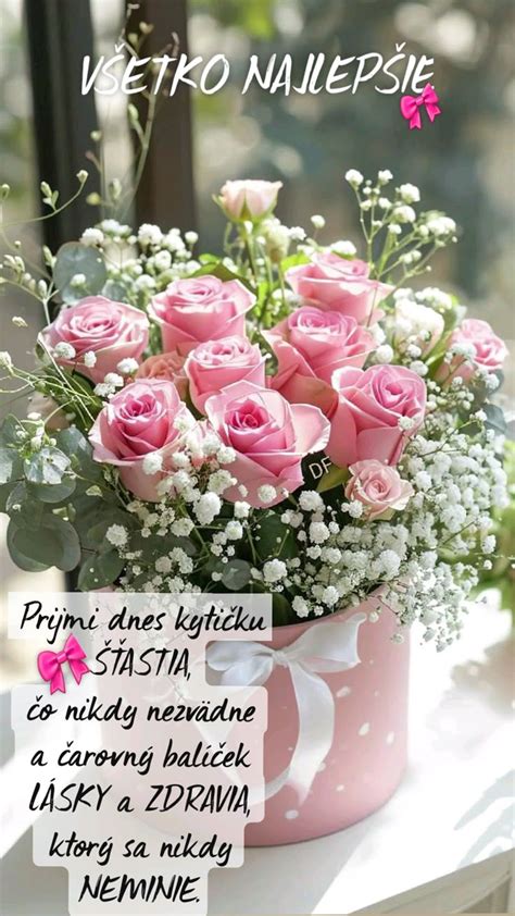 Gratulačná kartička s kyticou tulipánov a nápisom 