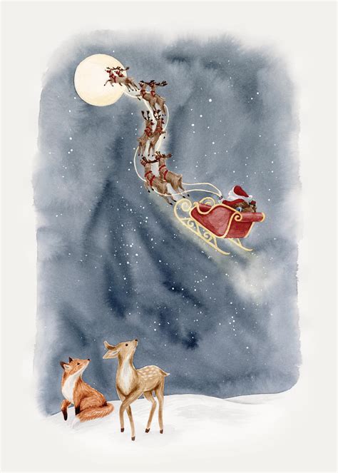 Ilustrácia medvedíka Lulu a Santových saní