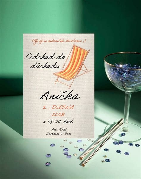 Tematická ilustrácia s pohľadnicou, perom a kyticou kvetov na oslavu odchodu do dôchodku