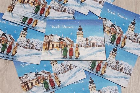 Historická vianočná pohľadnica z 19. storočia s pôvodným dizajnom