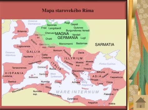 Mapa starovekého Ríma s vyznačenými miestami konania hier
