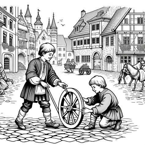 Historická ilustrácia prvého adventného kalendára s dreveným kolesom a sviecami