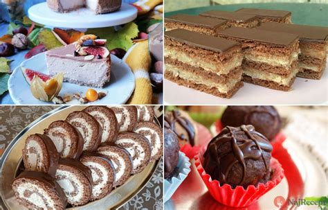Koláž rôznych tort a dezertov vhodných na oslavu.