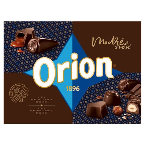 Tematická fotografia čokolády Orion s jej historickým logom