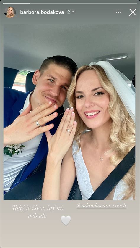 Adam Kocian a Barbora v deň svadby