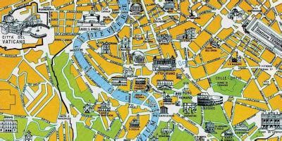 Mapa Ríma s vyznačením miest mučeníctva Petra a Pavla