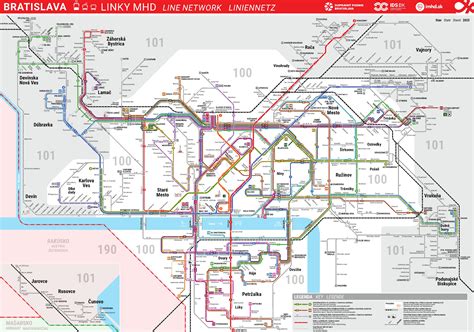Mapa liniek MHD Piešťany