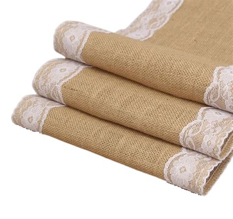 jutová štóla na svadobnom stole v rustikálnom štýle