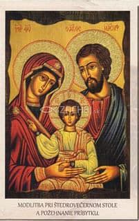 Ilustrácia rodiny pri štedrovečernom stole s tradičnými symbolmi.