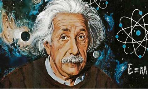 Portrét Alberta Einsteina, prípadne schéma teórie relativity