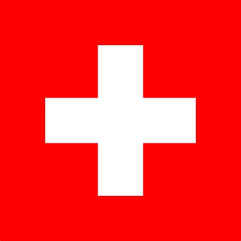 Vlajka Švajčiarska s bielym krížom na červenom pozadí