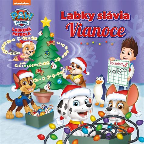 Zimná krajinka mestečka Adventure Bay so šteniatkami z Labkovej patroly