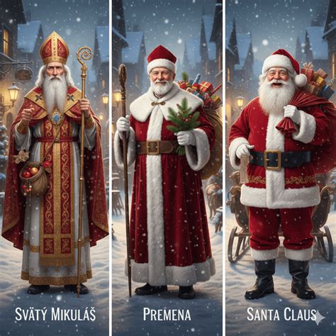Porovnávacia grafika tradičného Svätého Mikuláša a moderného Santa Clausa