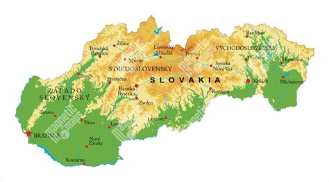mapa východného Slovenska s vyznačenými kaštieľmi