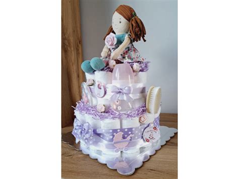 ukážka plienkovej torty s bábikou