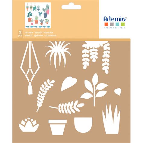 Ukážka použitia recyklovanej šablóny ARTEMIO Life is simple na drevenej doštičke