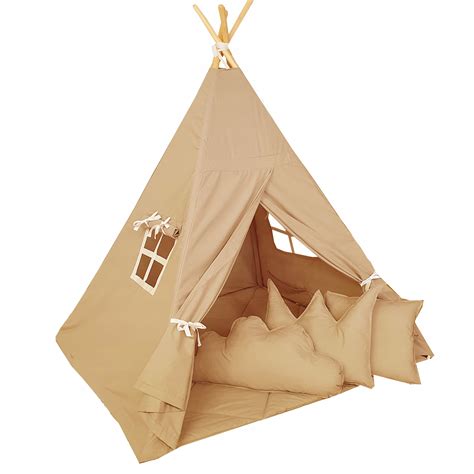 detský Teepee stan s mäkkými vankúšmi a dekoráciami