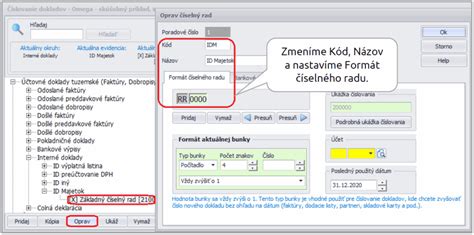 Snímka obrazovky zobrazujúca postup vytvorenia číselného radu v Exceli