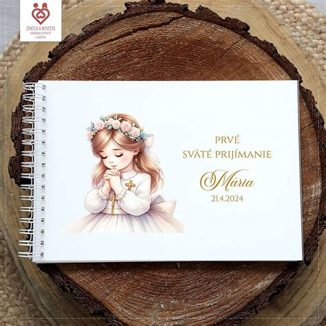 ilustrácia dievčatka v bielych šatách na prvé sväté prijímanie