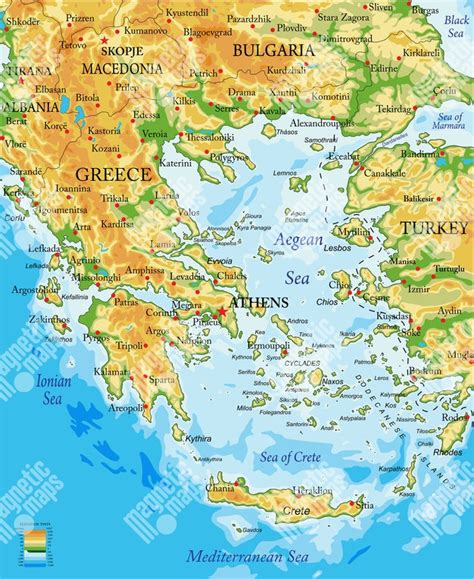Mapa Grécka s vyznačenými miestami natáčania filmu Moja tučná grécka svadba 3 (Atény, Korfu)