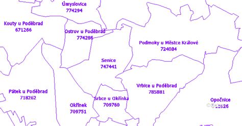 Mapa Senice s vyznačením historických častí cintorína (ilustračné)