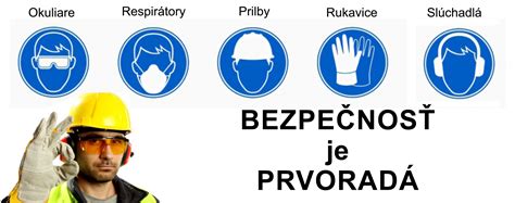 Ilustrácia ochranných prostriedkov pri výrube stromov (prilba, štít, slúchadlá, neporezné oblečenie)