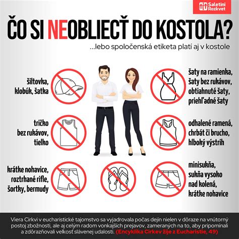Schéma vhodných a nevhodných prvkov oblečenia do kostola: zahalené ramená a kolená verzus nevhodné plážové odevy