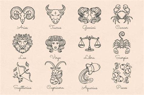 Grafika s ilustráciami kvetov pre rôzne znamenia zverokruhu