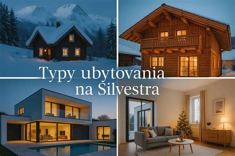 Koláž fotografií rôznych typov ubytovania (apartmán, chata, hotel) v Štiavnických vrchoch