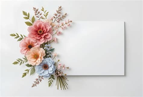 Ilustrácia s gratulačnou kartou a kvetmi