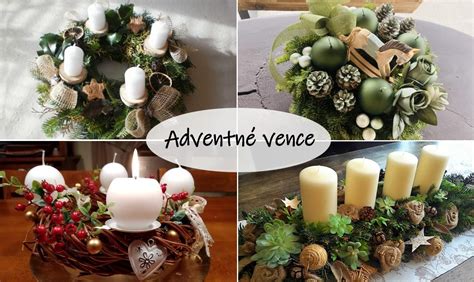 koláž rôznych dekorácií na adventné vence