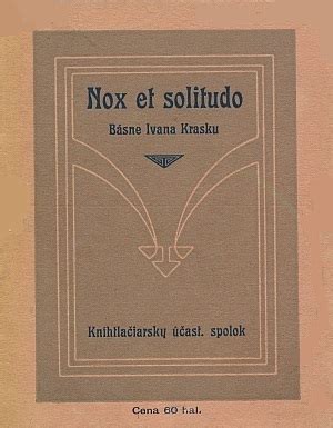 Obálka prvej básnickej zbierky Nox et solitudo z roku 1909