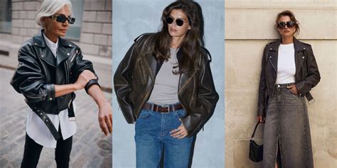 Tematické foto: Žena v rockovom oblečení na letnej párty, s koženou bundou a roztrhanými džínsami.