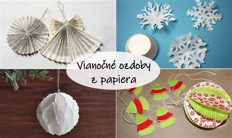 Ukážka rôznych papierových vianočných ozdôb: Mikuláš, stromček, sob, veniec