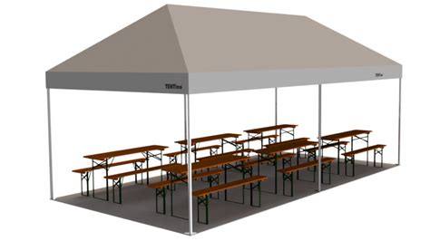 Ilustrácia atraktívneho nožnicového párty stanu TENTino pripraveného na svadbu v exteriéri.