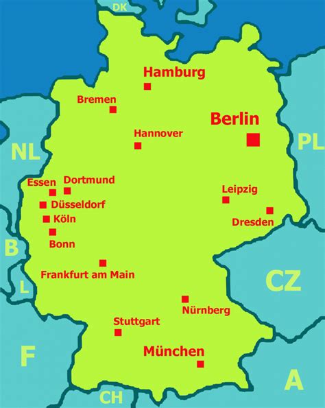 mapa Nemecka so zvýraznenou spolkovou krajinou Severné Porýnie-Vestfálsko a polohou mesta Dortmund