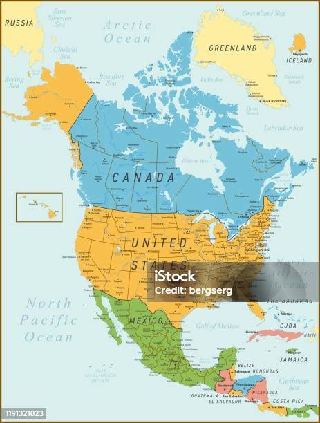 Mapa USA s vyznačenými štátmi