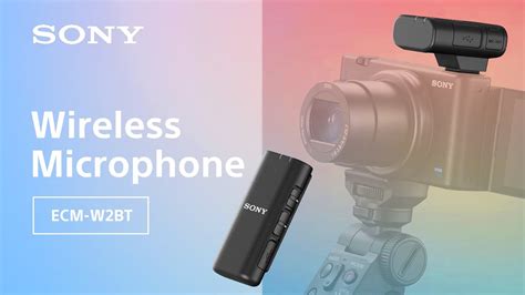 Infografika s kľúčovými vlastnosťami mikrofónu Sony ECM-W2BT