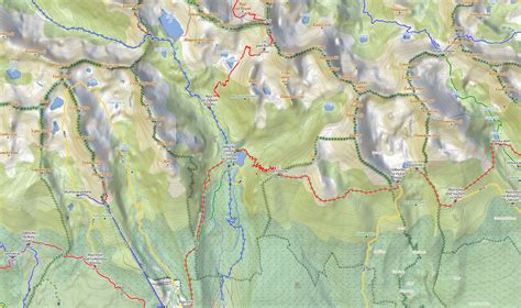 mapa turistických trás Nízkych Tatier so zvýrazneným Chopkom a prístupovými cestami z Jasnej a Srdiečka