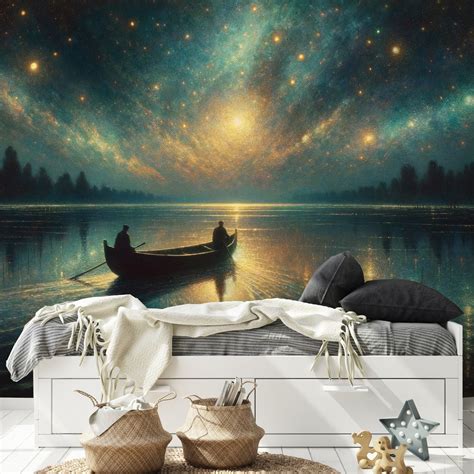 ilustrácia dieťaťa s mamou pod hviezdnou oblohou