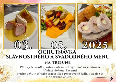 ukážka slávnostného svadobného menu alebo cateringu z Park Hotela Čingov