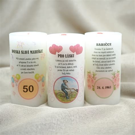 Príklad svietnika s fotografiou.