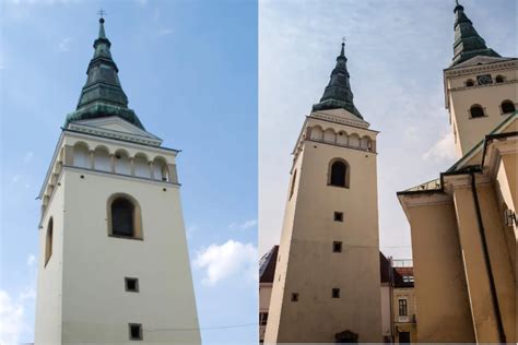 Historická ilustrácia Farského kostola a Burianovej veže