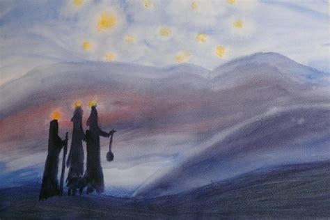 Ilustrácia zobrazujúca Traroch kráľov, ako prinášajú dary.