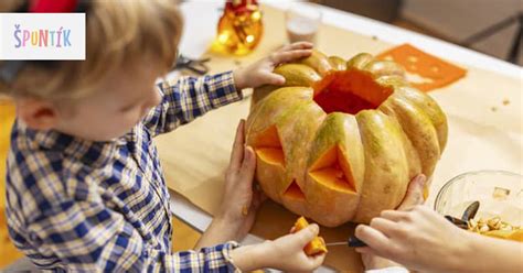 ilustrácia: deti pri vyrezávaní tekvíc a tvorbe halloweenskych dekorácií