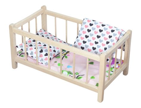 drevená postieľka pre bábiky