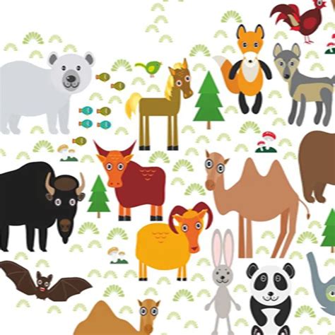 Detailná ilustrácia papierového betlehema so zvieratami v ladovskom štýle