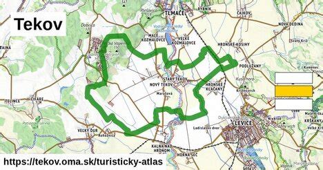 Mapa Horárne Nový Tekov s vyznačením jednotlivých budov