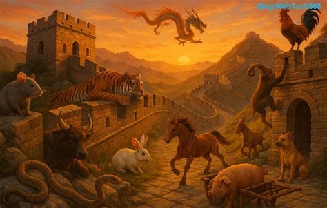 Ilustrácia čínskych zvieracích znamení zverokruhu